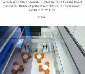 Inside the Newsroom is among the most popular events organised by the Wall Street Journal.